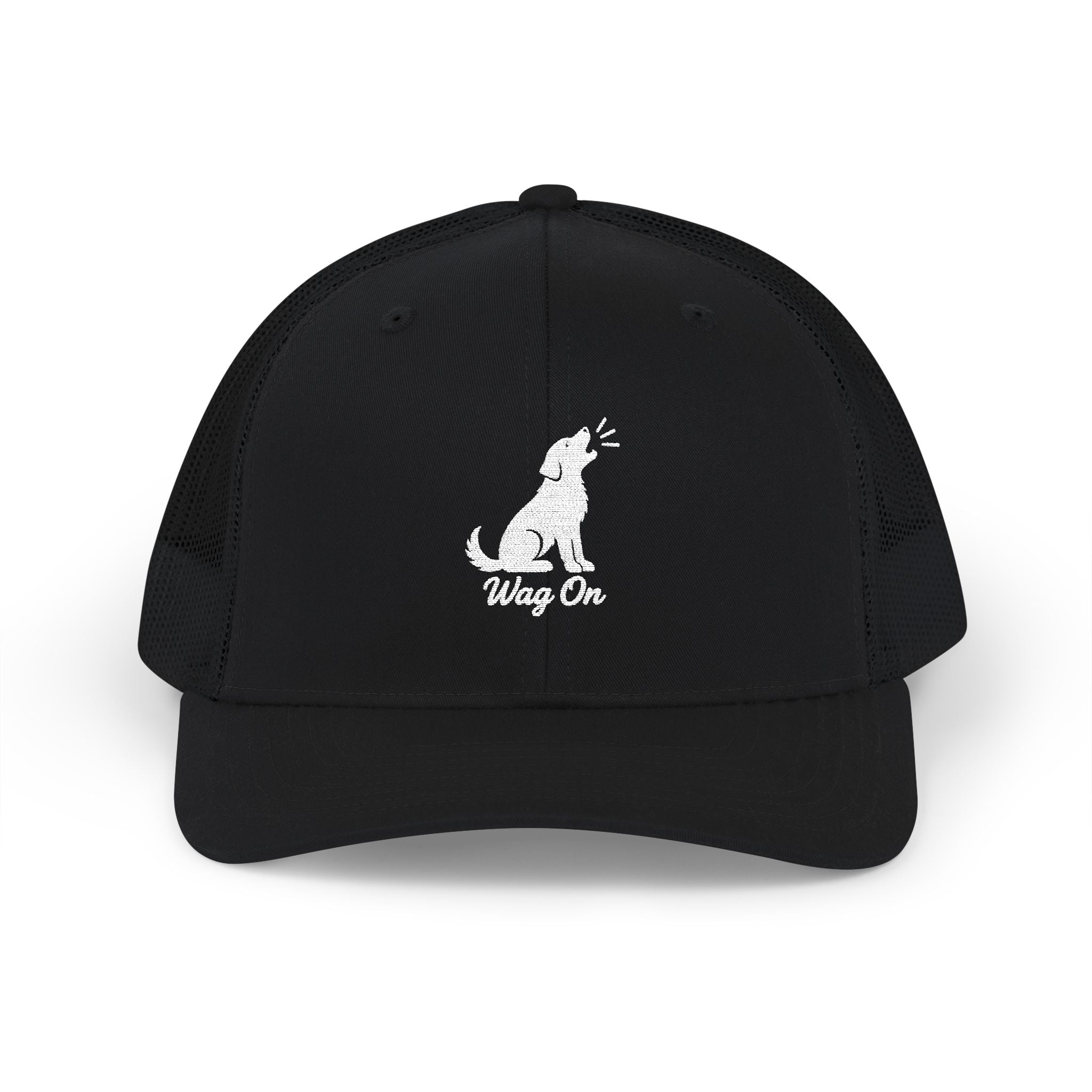 Embroidered Wag On Trucker Cap – Dog Lover Snapback Mesh Hat