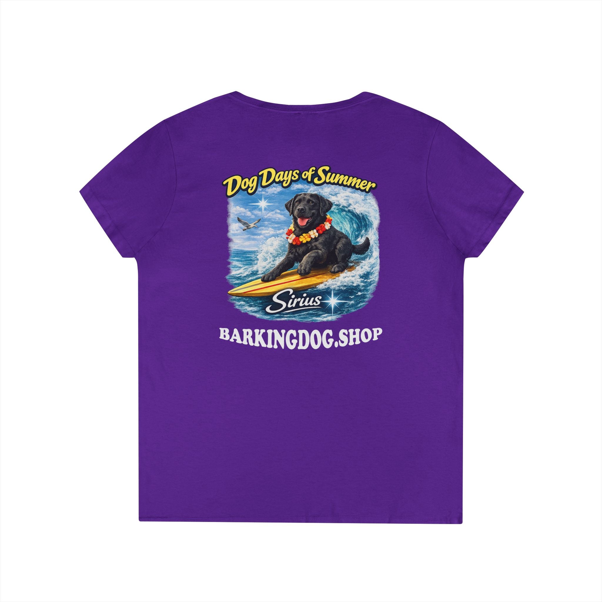Black Labrador Dog Surfboard T-Shirt Wag On™ Dog Days of Summer