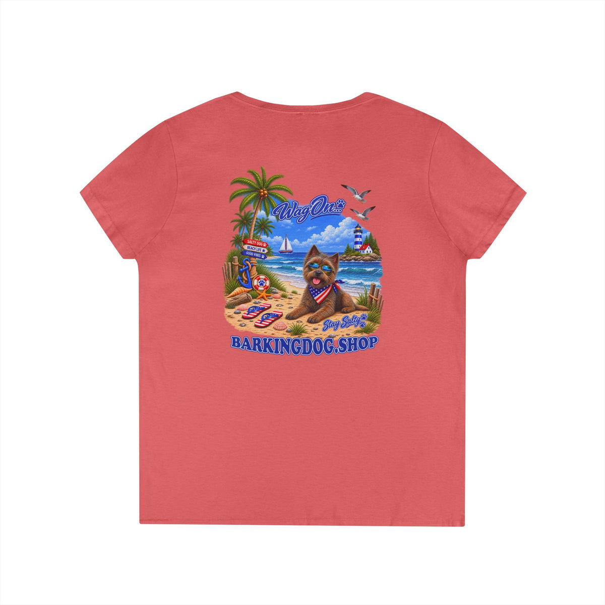 Cairn Terrier Stay Salty T Shirt Beach Collection Salty Pup Beach Life Graphic Tee Wag On BarkingDog Shop