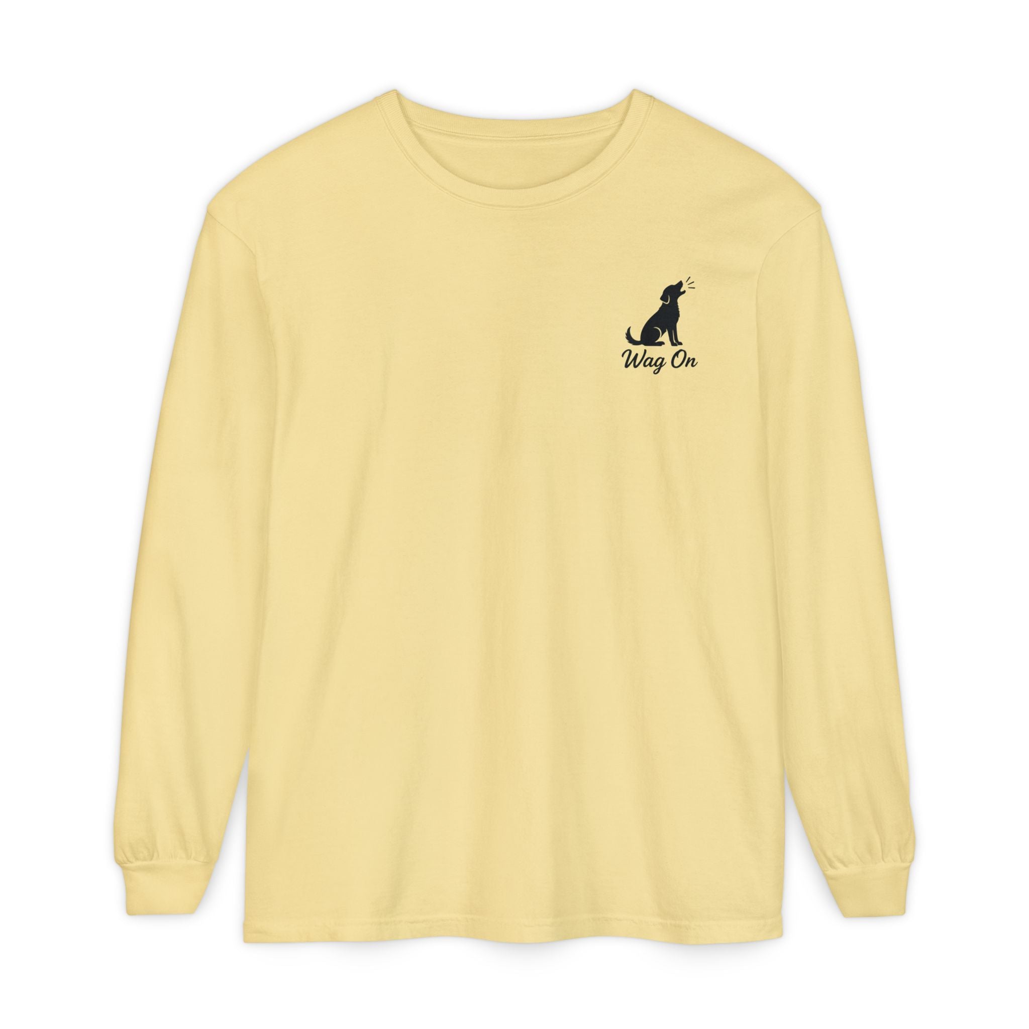 USA 250th Anniversary Long Sleeve T-Shirt — Patriotic Dog Flag Design