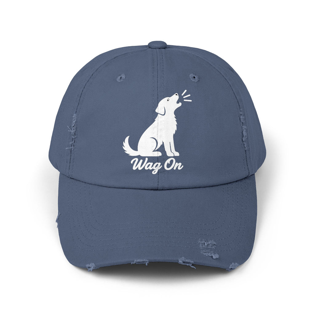 Wag On Dog Distressed Cap DTF