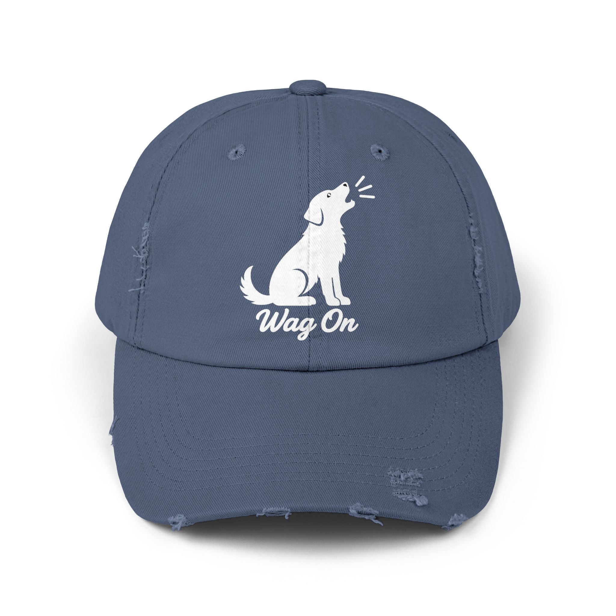 Wag On Dog Distressed Cap DTF