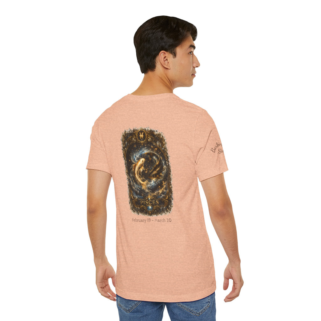 Pisces Zodiac T-Shirt — Mystical Gold Fish Astrology Tee
