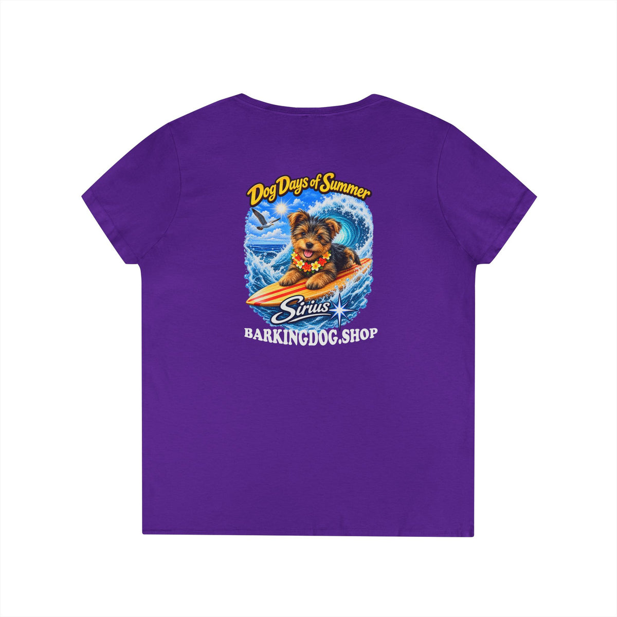 Yorkshire Terrier Surfboard T Shirt Dog Days Of Summer Beach Dog Lover Graphic Tee Wag On BarkingDog Shop