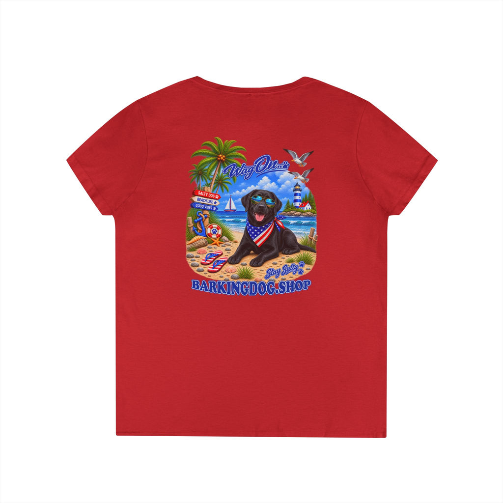 Black Labrador Stay Salty T Shirt Beach Collection Salty Pup Beach Life Graphic Tee Wag On BarkingDog Shop