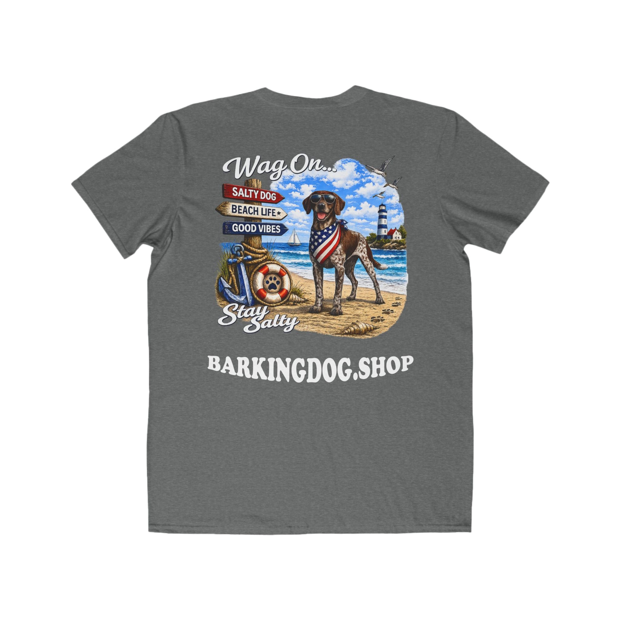 German Shorthair Pointer Dog Beach T Shirt Wag On™ Stay Salty