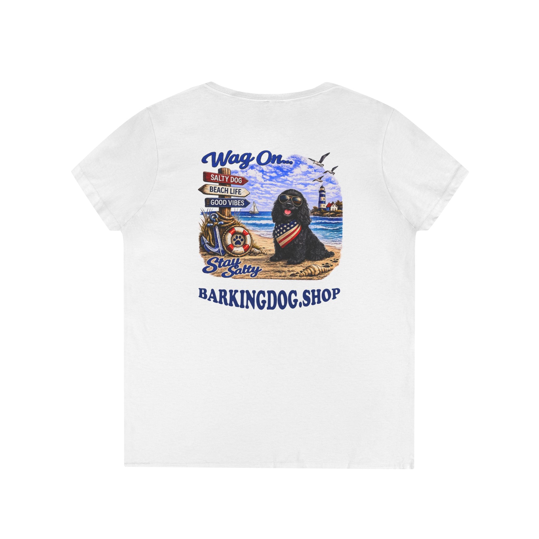 Cocker Spaniel Dog Beach T Shirt Wag On™ Stay Salty