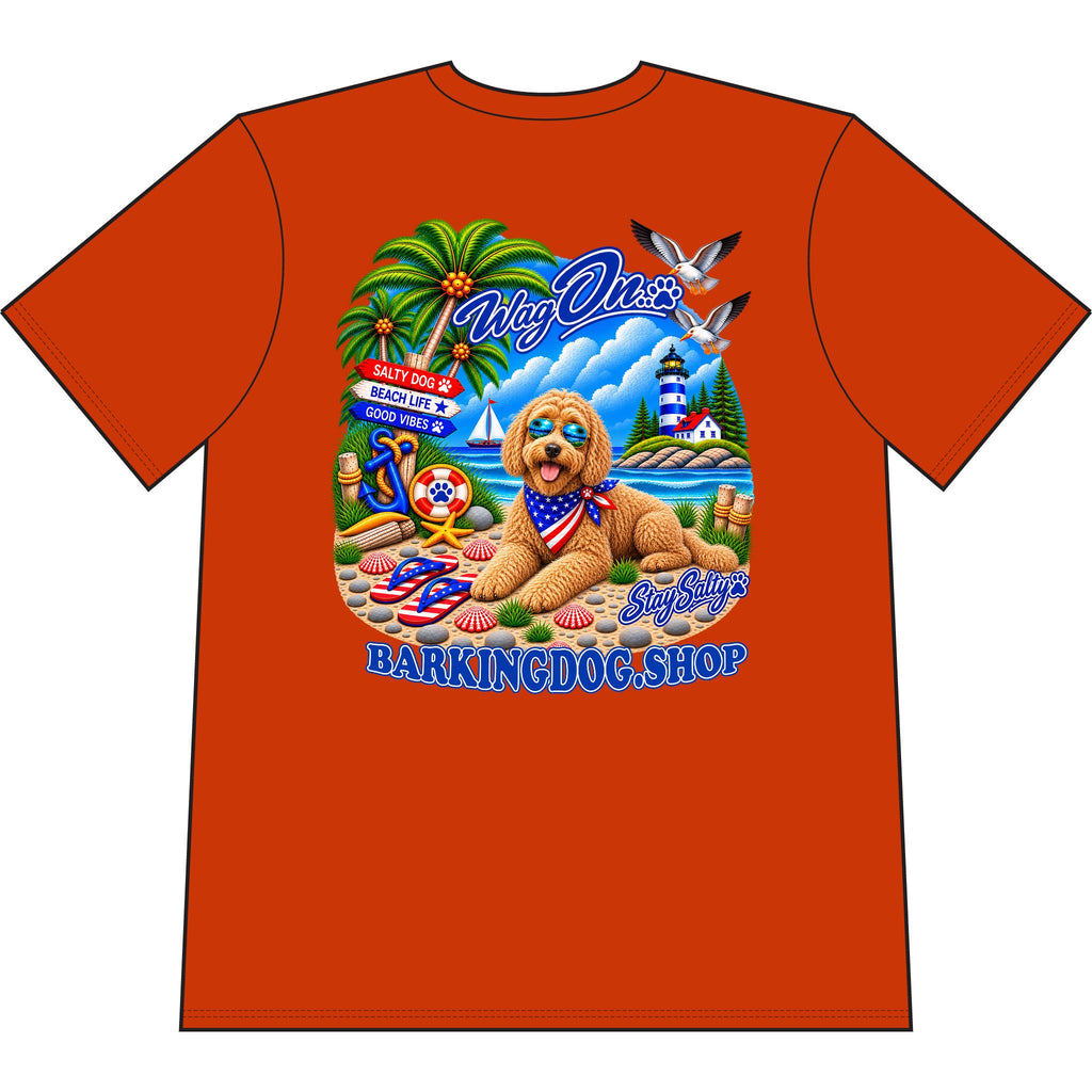 Goldendoodle Stay Salty T Shirt Beach Collection Salty Pup Beach Life Graphic Tee Wag On BarkingDog Shop