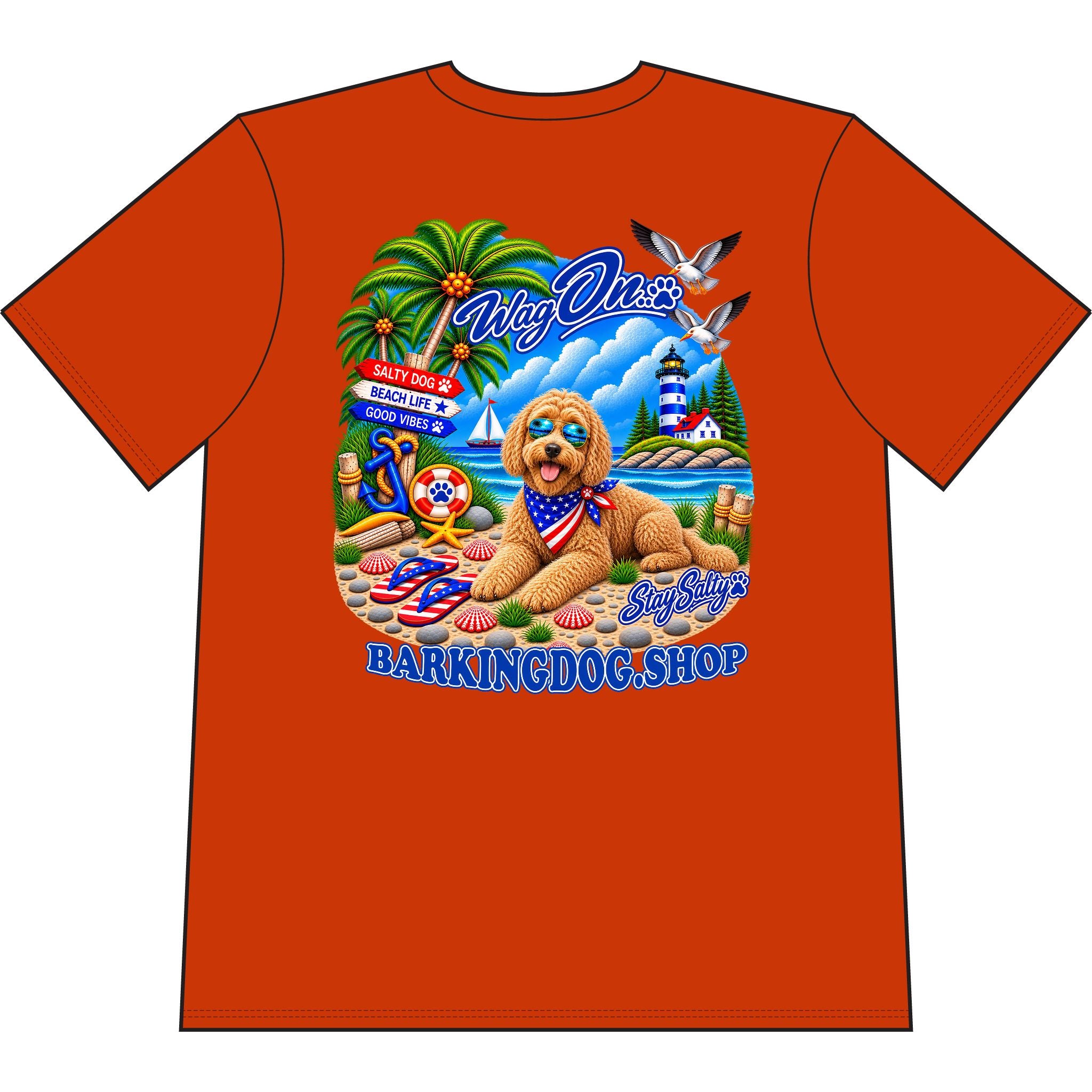 Goldendoodle Stay Salty T Shirt Beach Collection Salty Pup Beach Life Graphic Tee Wag On BarkingDog Shop