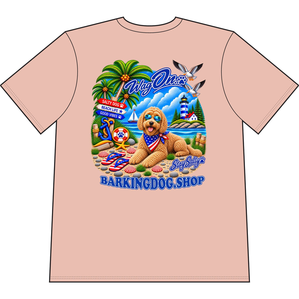 Goldendoodle Stay Salty T Shirt Beach Collection Salty Pup Beach Life Graphic Tee Wag On BarkingDog Shop