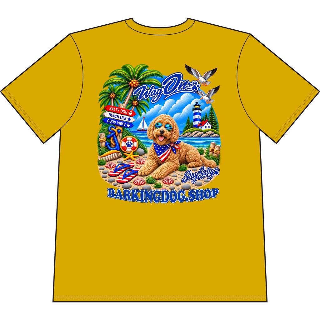 Goldendoodle Stay Salty T Shirt Beach Collection Salty Pup Beach Life Graphic Tee Wag On BarkingDog Shop
