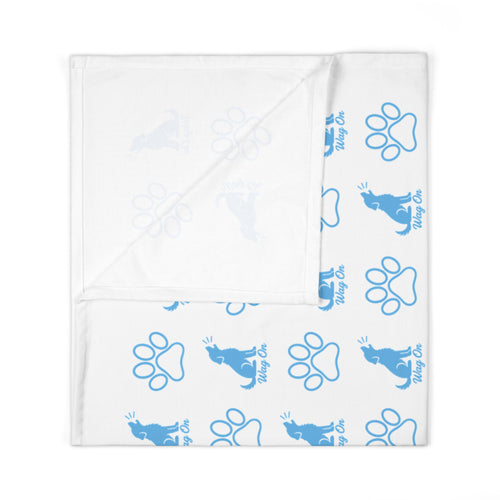 Blue Puppy Paw Baby Swaddle Blanket Babies and Puppies Collection Newborn Wrap Baby Gift BarkingDog Shop