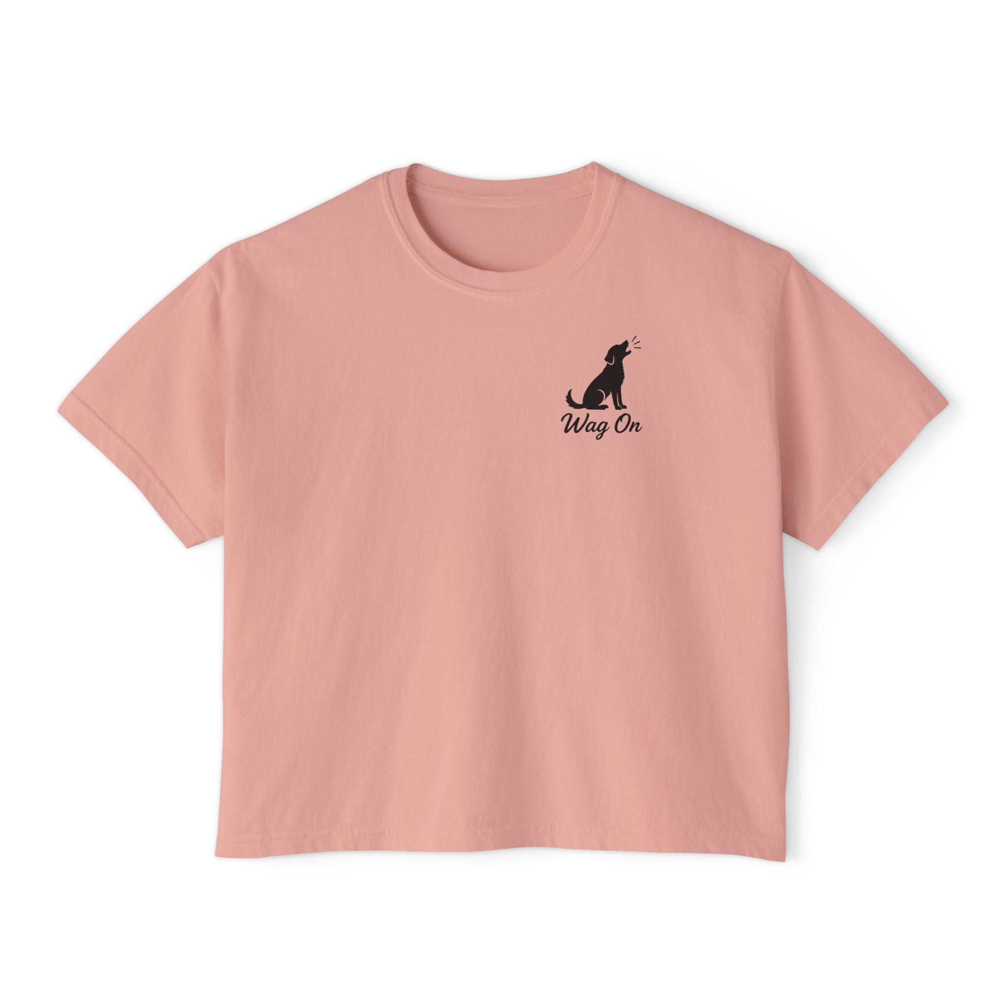 Boxy Tee — "Wag On" Dog Lovers Cropped T‑Shirt (Retired & Out of Control Design)