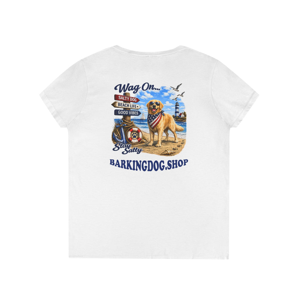 Golden Retriever Dog Beach T Shirt Wag On™ Stay Salty