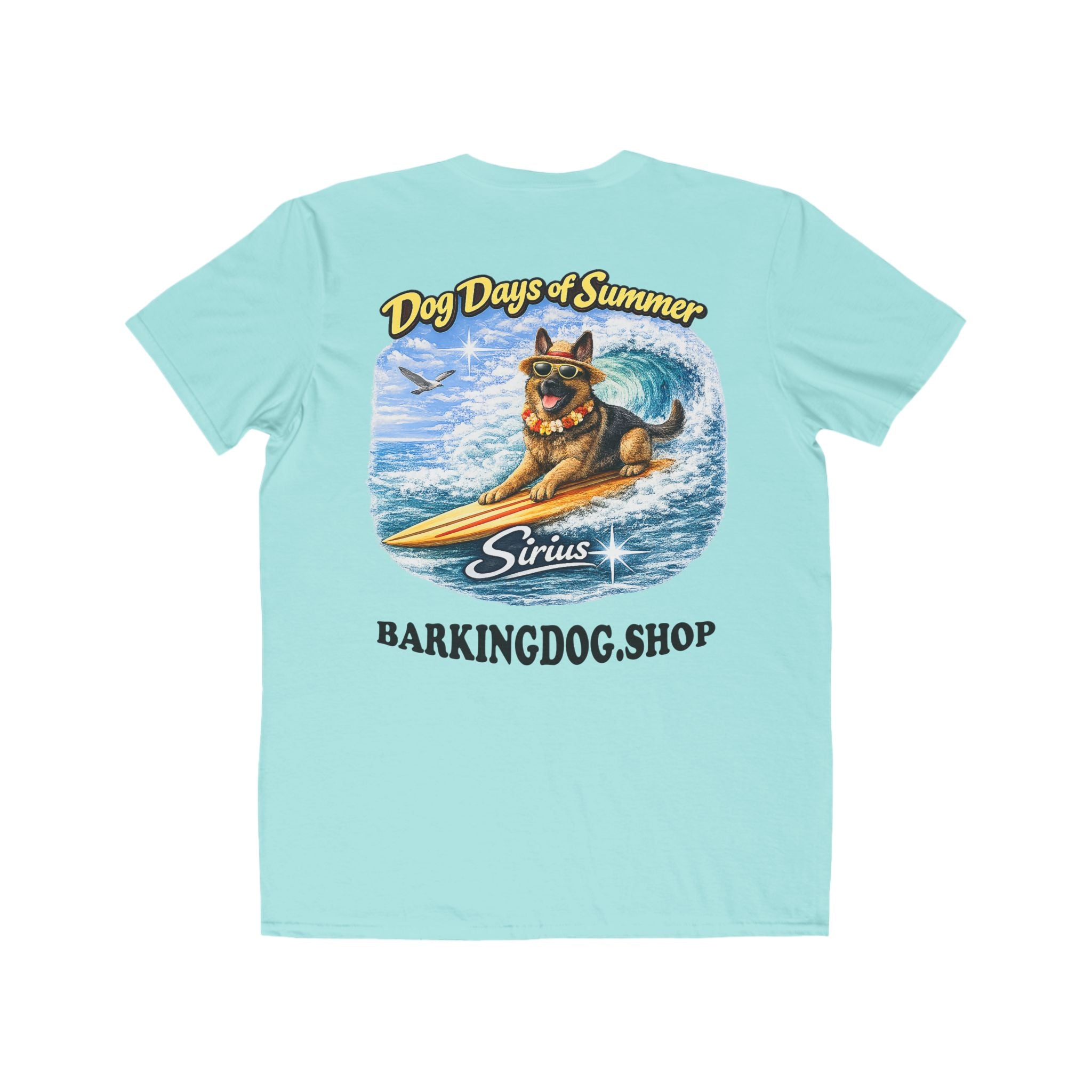 German Shepherd Surfboard T-Shirt Wag On™ Dog Days of Summer