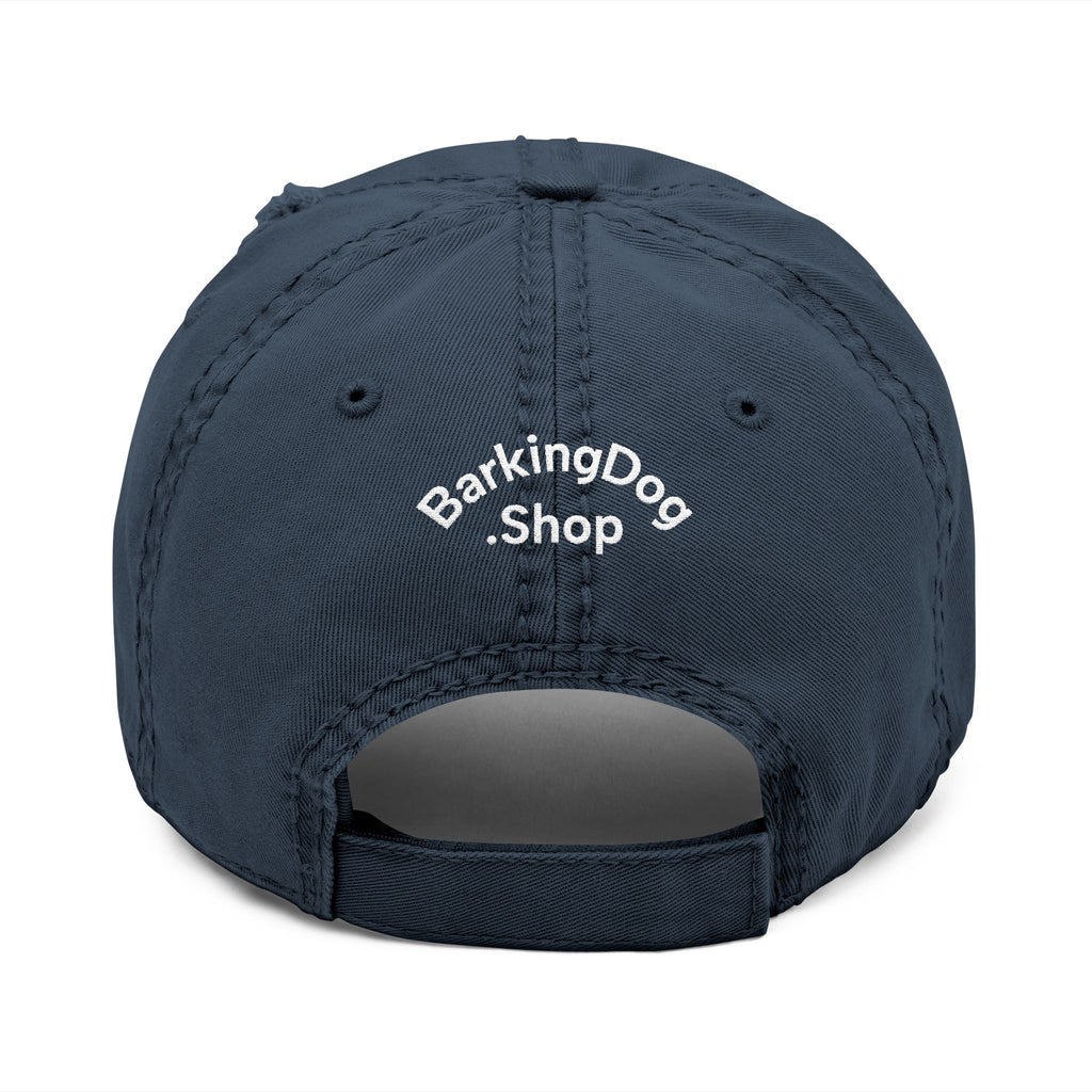Distressed Embroidered Hat — 'Wag On' Dog Silhouette Cap