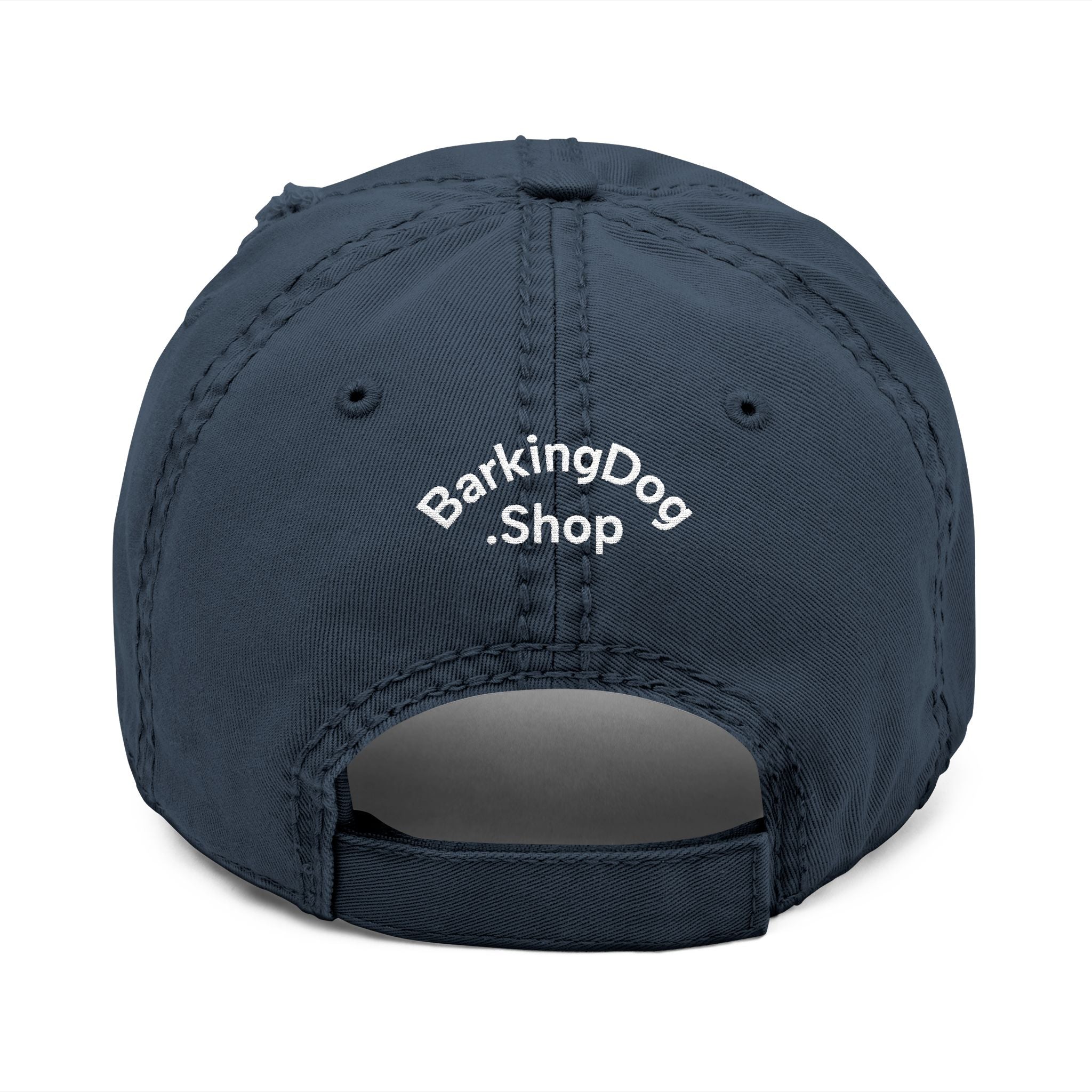 Distressed Embroidered Hat — 'Wag On' Dog Silhouette Cap