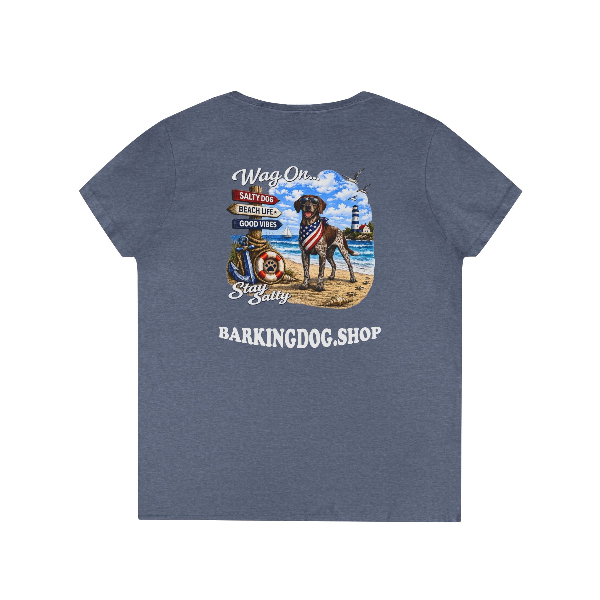 German Shorthair Pointer Dog Beach T Shirt Wag On™ Stay Salty