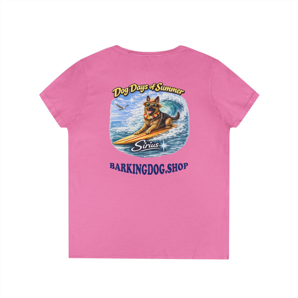 German Shepherd Dog Surfboard T-Shirt Wag On™ Dog Days of Summer