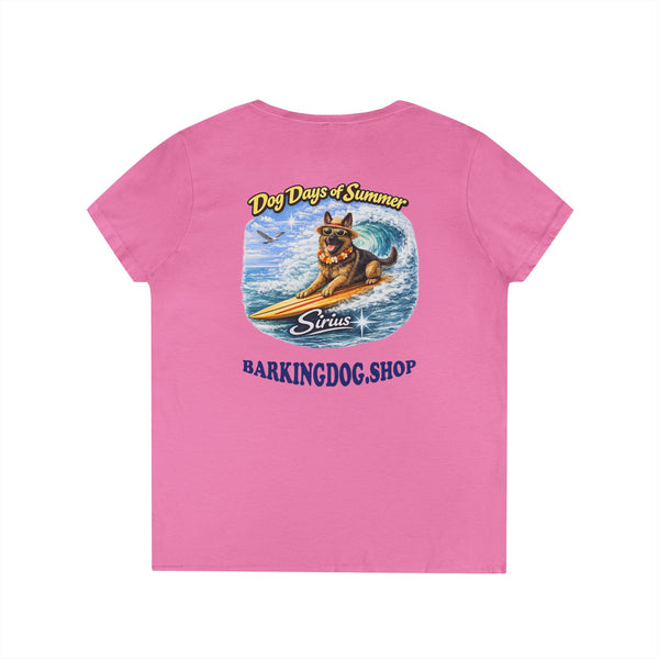 German Shepherd Dog Surfboard T-Shirt Wag On™ Dog Days of Summer