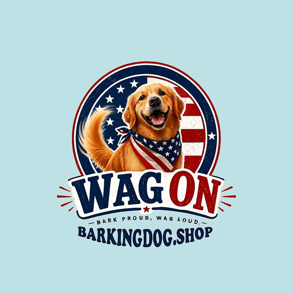 Wag On Hoodie - Patriotic Golden Retriever Dog Lovers Pullover
