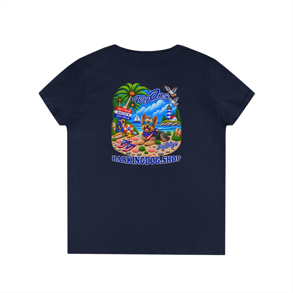 Yorkshire Terrier Stay Salty T Shirt Beach Collection Salty Pup Beach Life Graphic Tee Wag On BarkingDog Shop