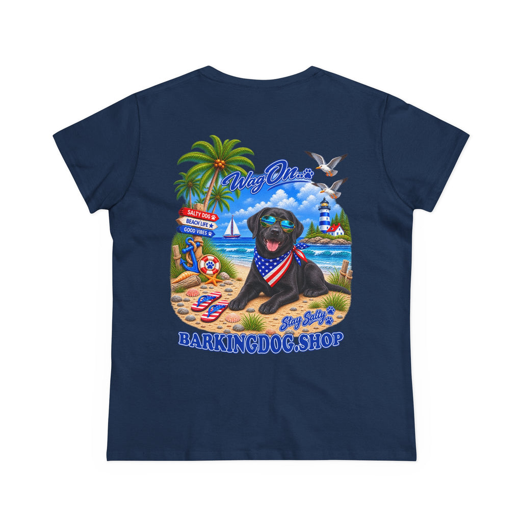 Black Labrador Stay Salty T Shirt Beach Collection Salty Pup Beach Life Graphic Tee Wag On BarkingDog Shop