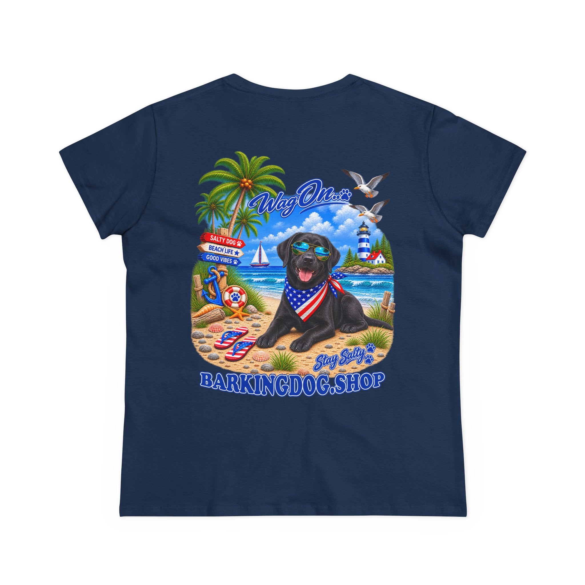 Black Labrador Stay Salty T Shirt Beach Collection Salty Pup Beach Life Graphic Tee Wag On BarkingDog Shop