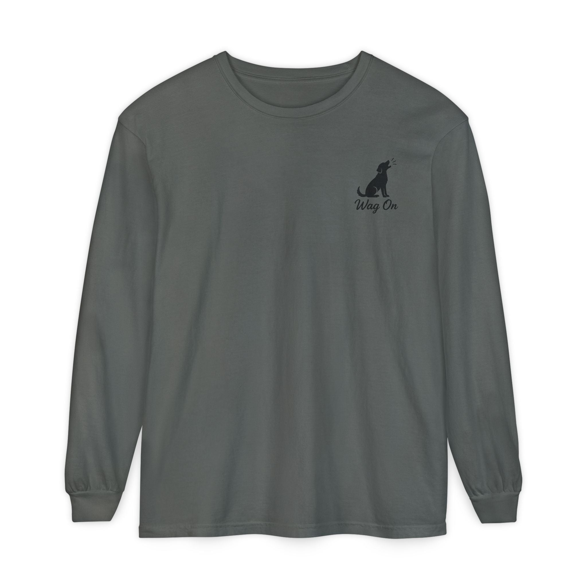 USA 250th Anniversary Long Sleeve T-Shirt — Patriotic Dog Flag Design