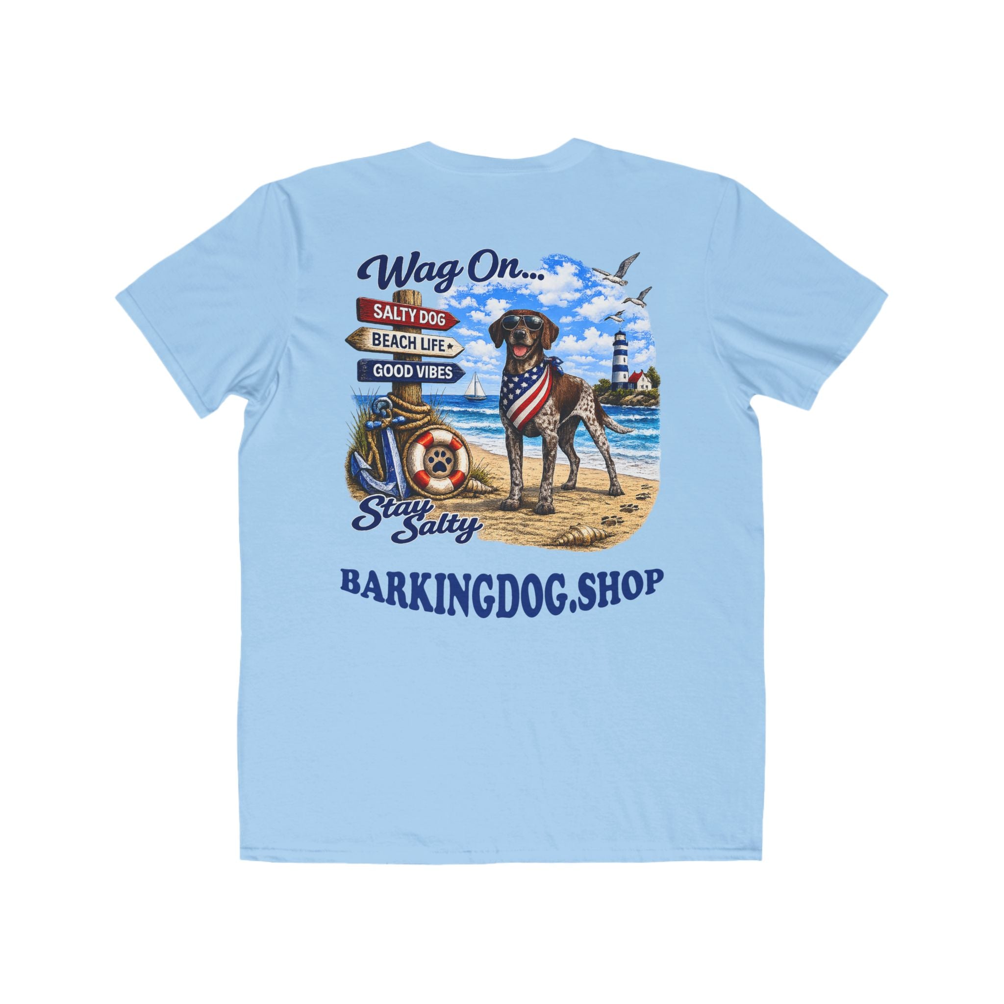German Shorthair Pointer Dog Beach T Shirt Wag On™ Stay Salty