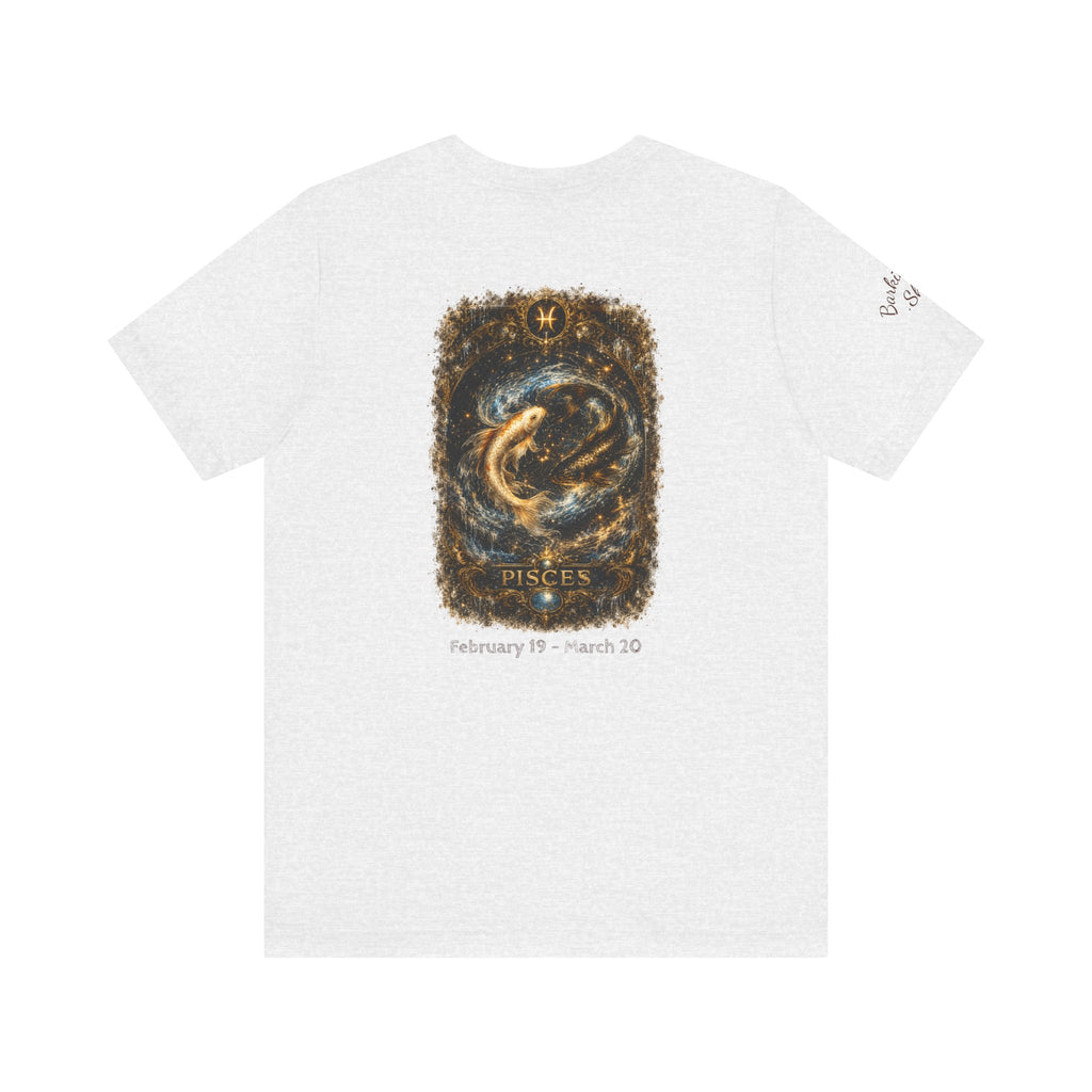 Pisces Zodiac T-Shirt — Mystical Gold Fish Astrology Tee