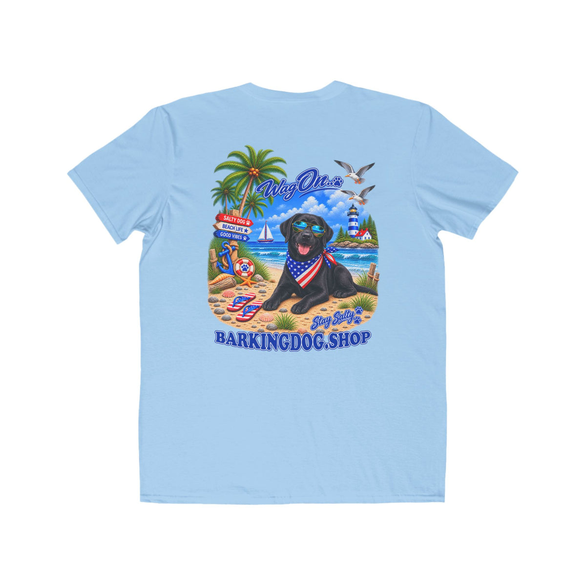 Black Labrador Stay Salty T Shirt Beach Collection Salty Pup Beach Life Graphic Tee Wag On BarkingDog Shop