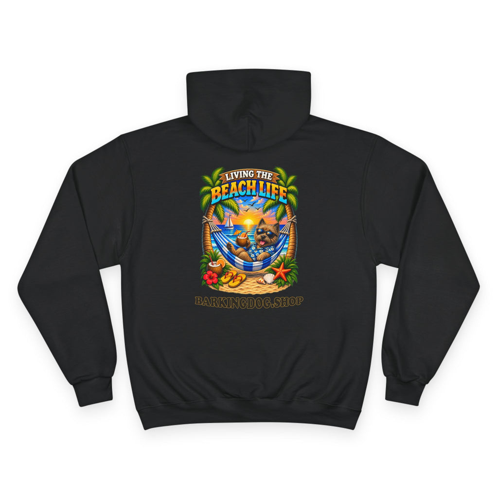 Cairn Terrier Beach Life Canine Champion Hoodie Beach Collection Hammock Tropical Dog Graphic Sweatshirt Wag On BarkingDog Shop