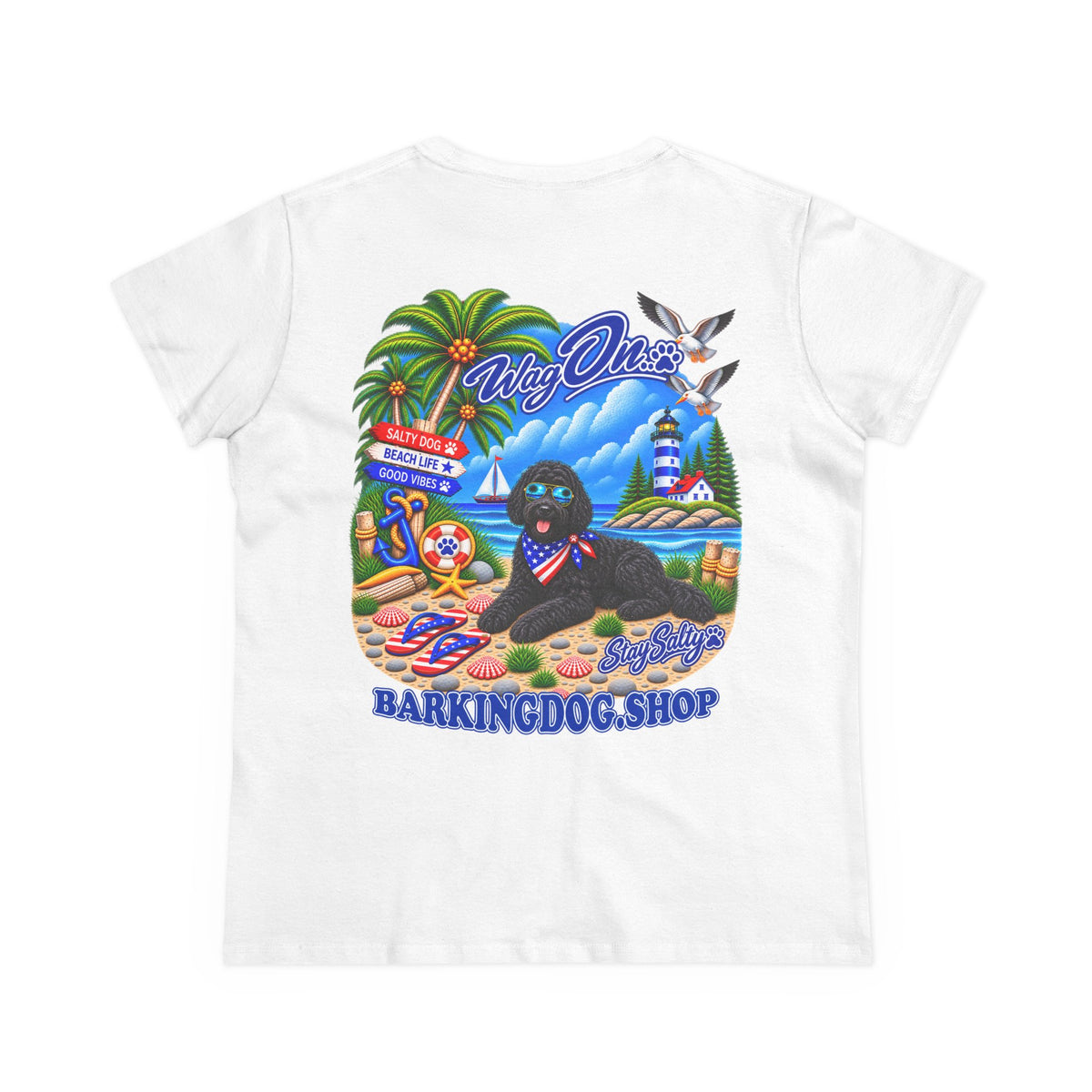 Black Bernedoodle Stay Salty T Shirt Beach Collection Salty Pup Beach Life Graphic Tee Wag On BarkingDog Shop