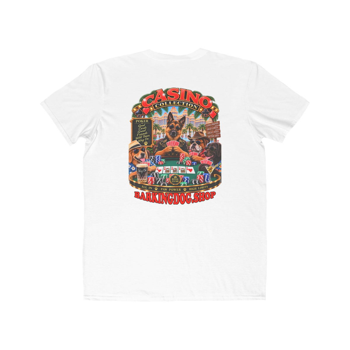 German Shepherd Poker T Shirt Casino Collection Funny Slot Machine Dog Graphic Tee Wag On BarkingDog Shop