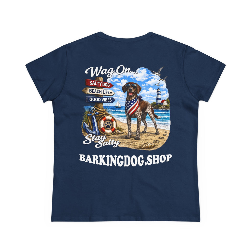 German Shorthair Pointer Dog Beach T Shirt Wag On™ Stay Salty