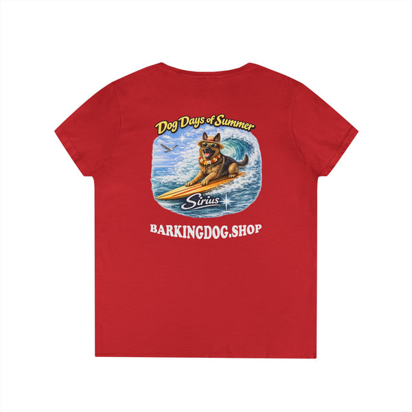 German Shepherd Dog Surfboard T-Shirt Wag On™ Dog Days of Summer