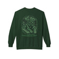 Golden Retriever Mountain Lake Wildlife Woodcut Crewneck Sweatshirt GREEN Outdoor Dog Lover Apparel BarkingDog Shop