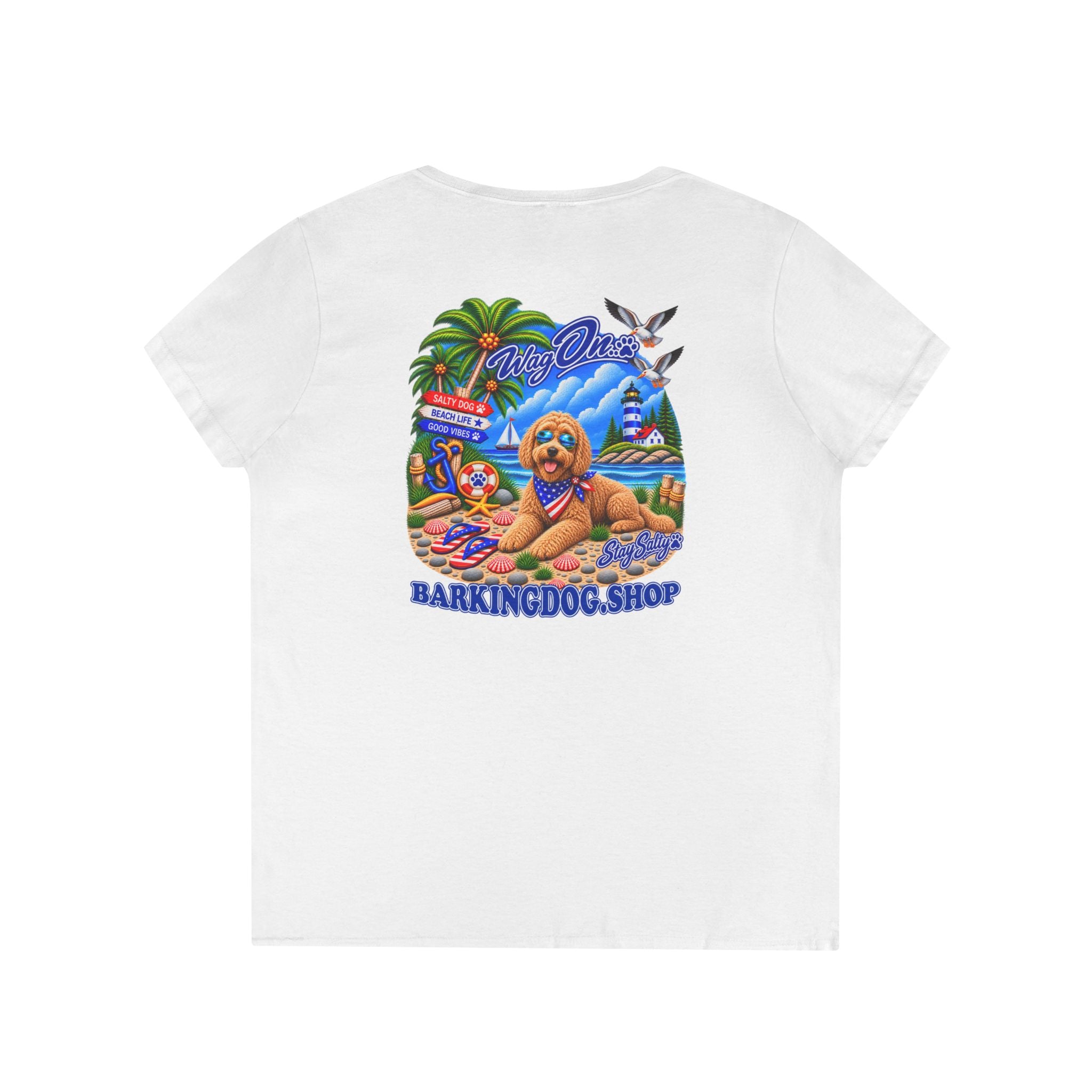 Goldendoodle Stay Salty T Shirt Beach Collection Salty Pup Beach Life Graphic Tee Wag On BarkingDog Shop