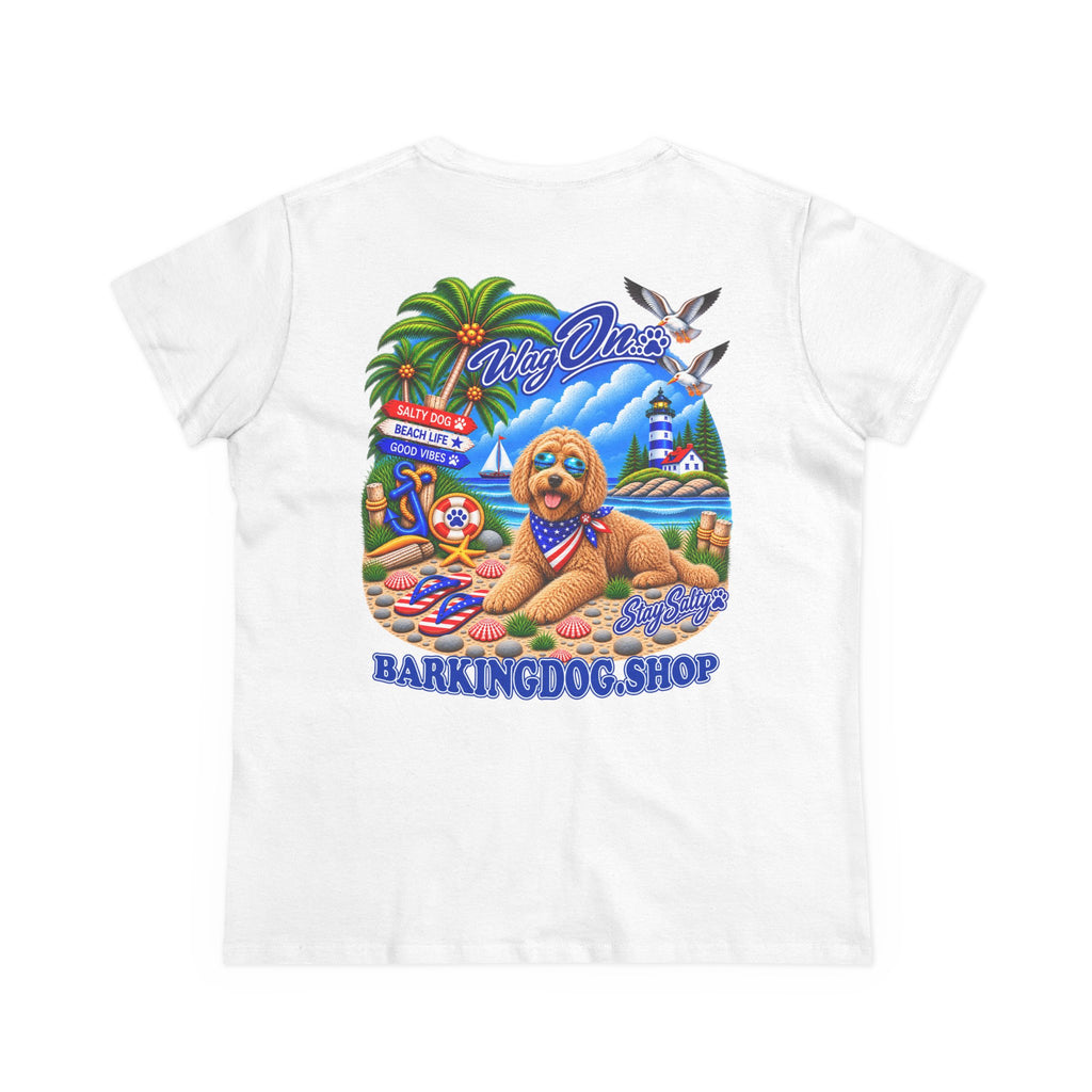Goldendoodle Stay Salty T Shirt Beach Collection Salty Pup Beach Life Graphic Tee Wag On BarkingDog Shop