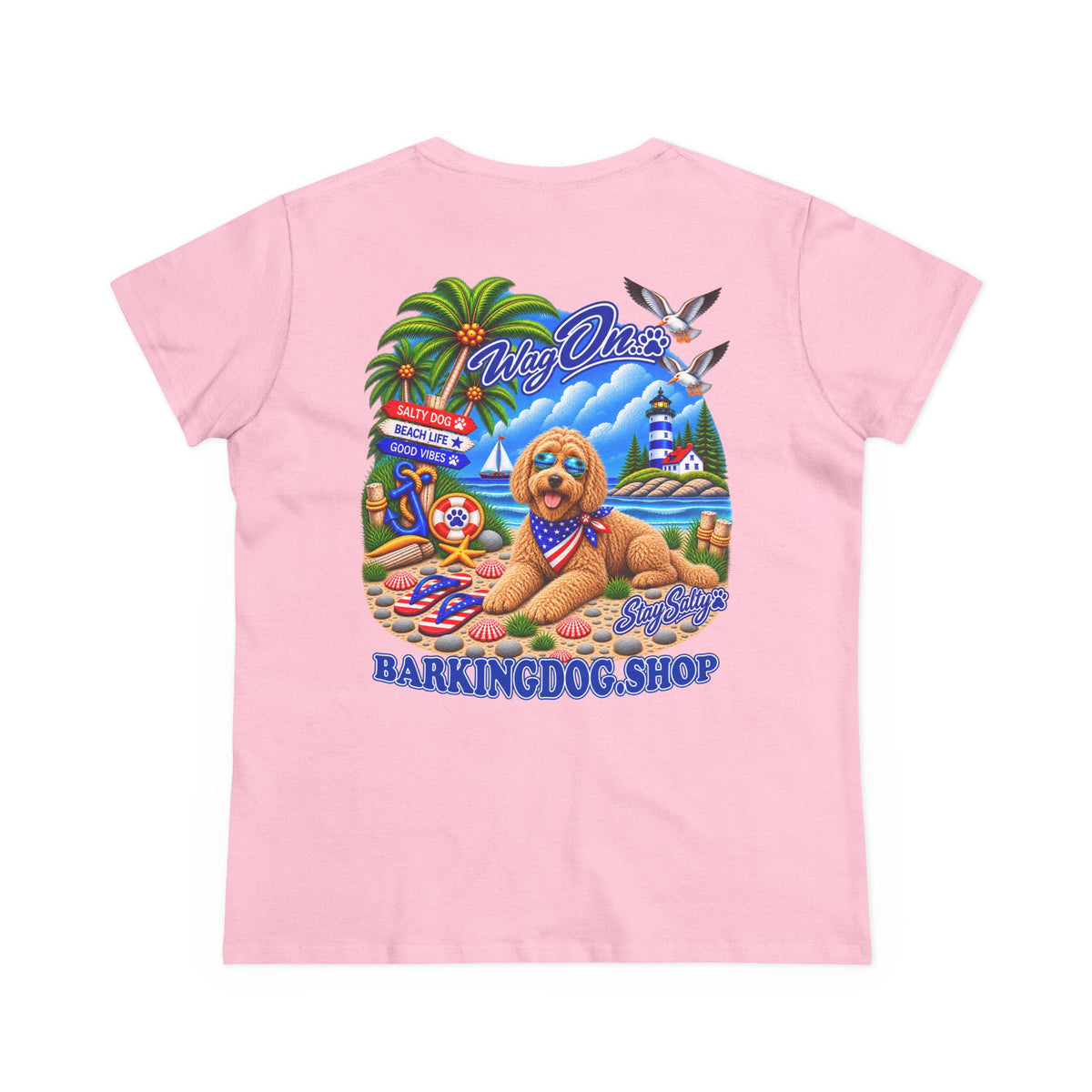 Goldendoodle Stay Salty T Shirt Beach Collection Salty Pup Beach Life Graphic Tee Wag On BarkingDog Shop