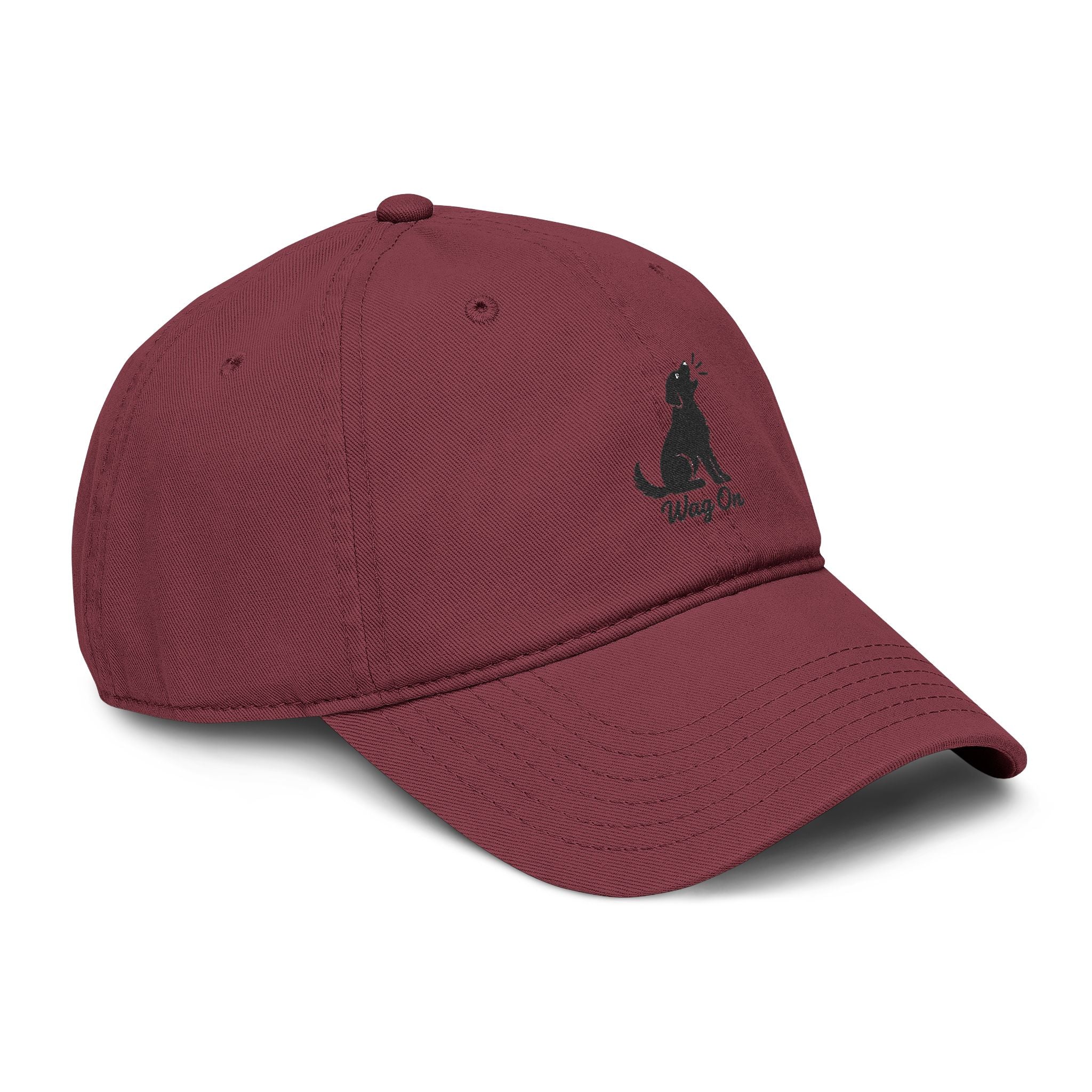 Wag On Embroidered Dog Baseball Cap — Casual Pet Lover Hat