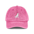 Embroidered Vintage Dog Cap - 'Wag On' Washed Baseball Hat