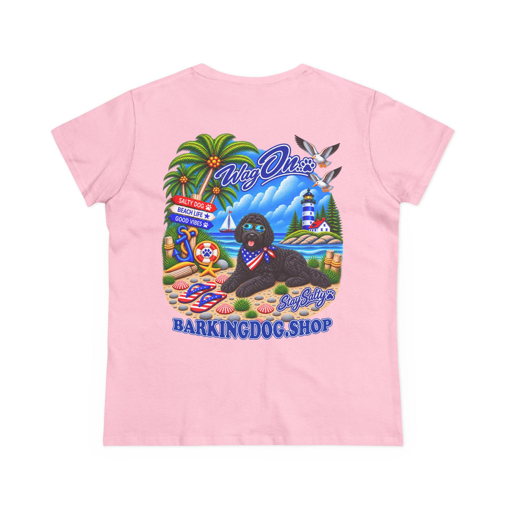 Black Bernedoodle Stay Salty T Shirt Beach Collection Salty Pup Beach Life Graphic Tee Wag On BarkingDog Shop
