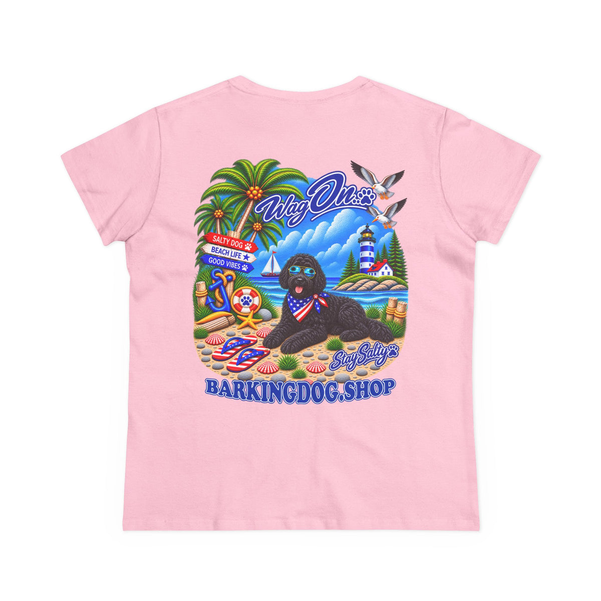 Black Bernedoodle Stay Salty T Shirt Beach Collection Salty Pup Beach Life Graphic Tee Wag On BarkingDog Shop