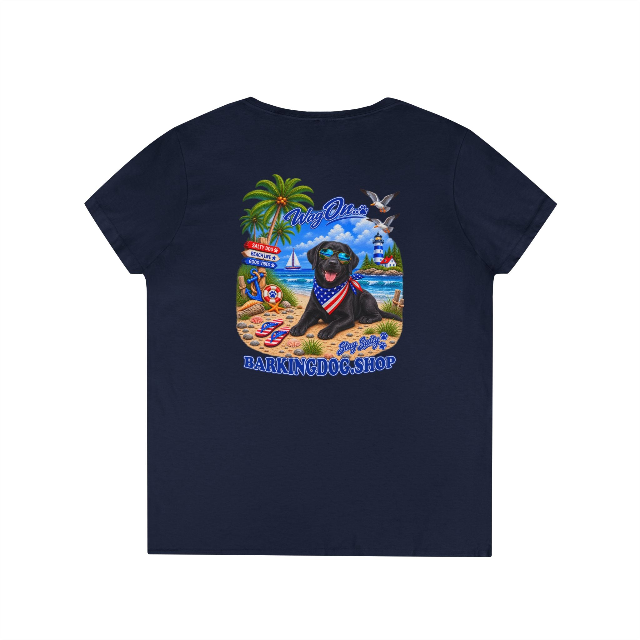 Black Labrador Stay Salty T Shirt Beach Collection Salty Pup Beach Life Graphic Tee Wag On BarkingDog Shop