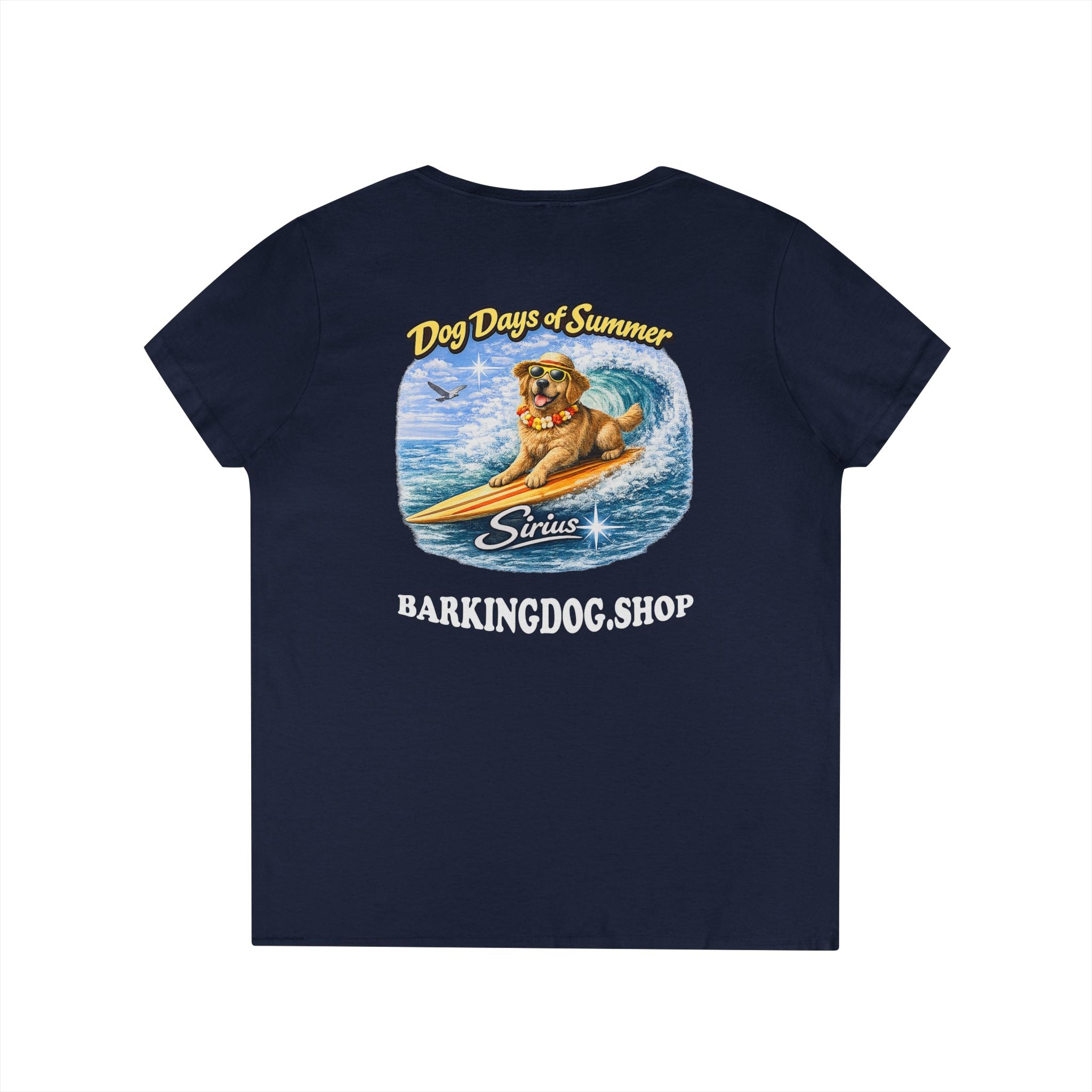 Golden Retriever Dog Surfboard T-Shirt Wag On™ Dog Days of Summer