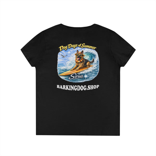 German Shepherd Dog Surfboard T-Shirt Wag On™ Dog Days of Summer