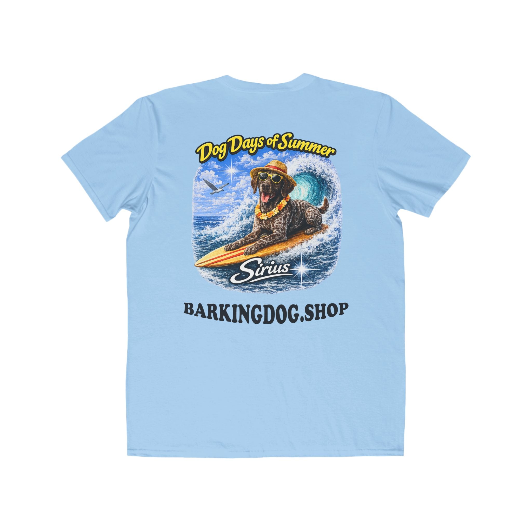 German Shorthair Pointer Dog Surfboard T-Shirt Wag On™ Dog Days of Summer