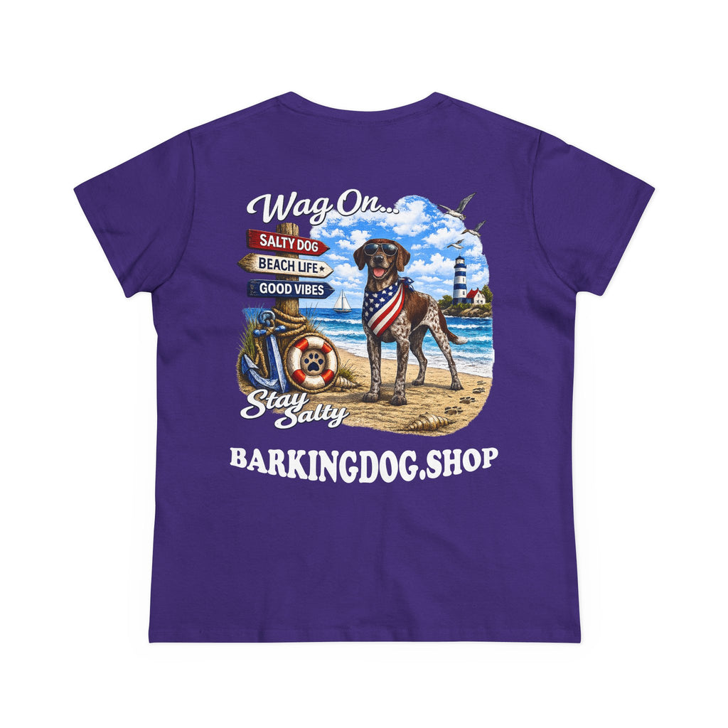 German Shorthair Pointer Dog Beach T Shirt Wag On™ Stay Salty